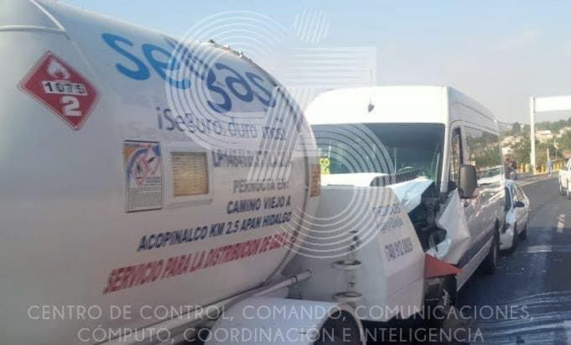 Choque múltiple en carretera Tlaxcala-Apizaco