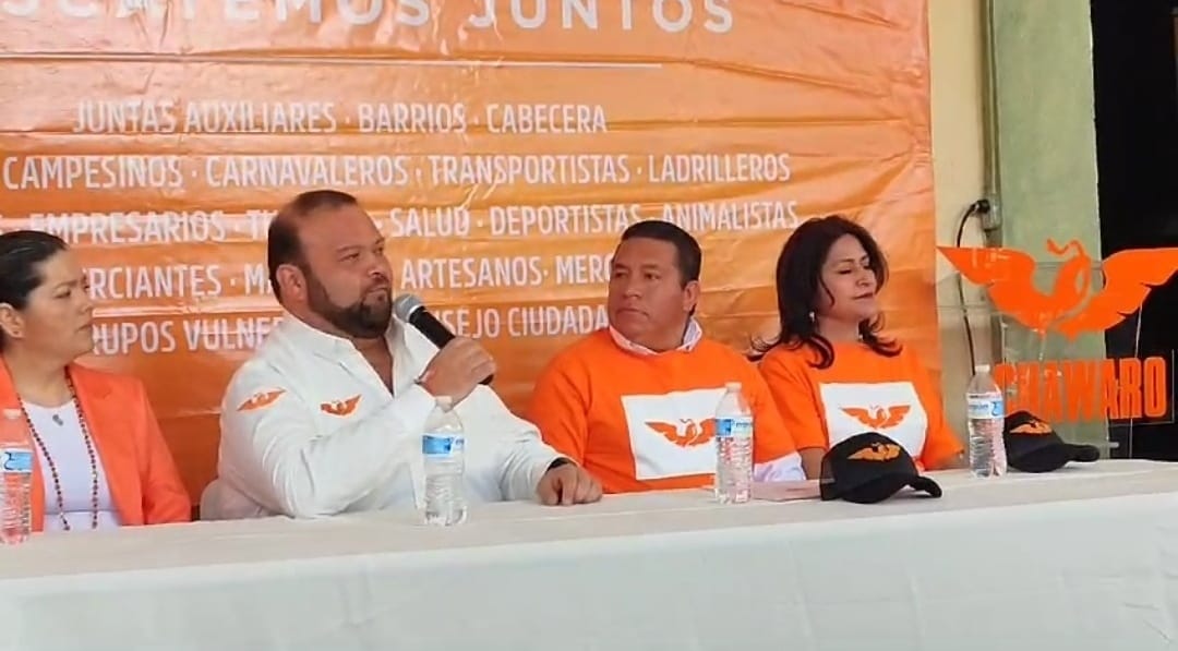 Por: Cortesía Lula Pineda Abundio Sandre de Nueva Alianza declina por Isauro López “Chawaro” de Movimiento Ciudadano: Cholula