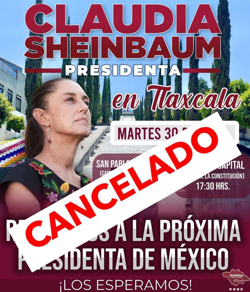 Claudia Sheinbaum cancela visita a Tlaxcala