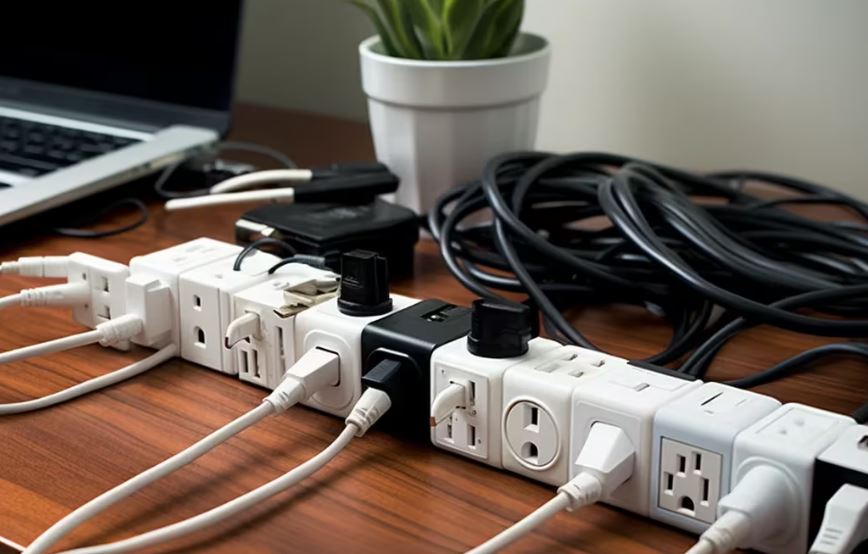 Por: Cortesía Sobrecarga enchufe