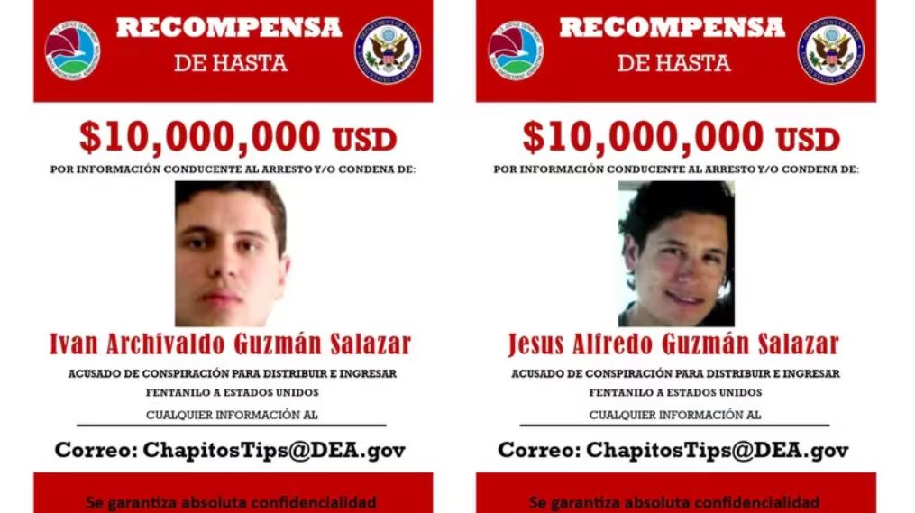 Por: Cortesía Recompensas cártel de Sinaloa