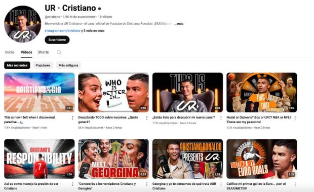 Por: Cortesía Cristiano Ronaldo Lanza Su Canal de YouTube “UR Cristiano”