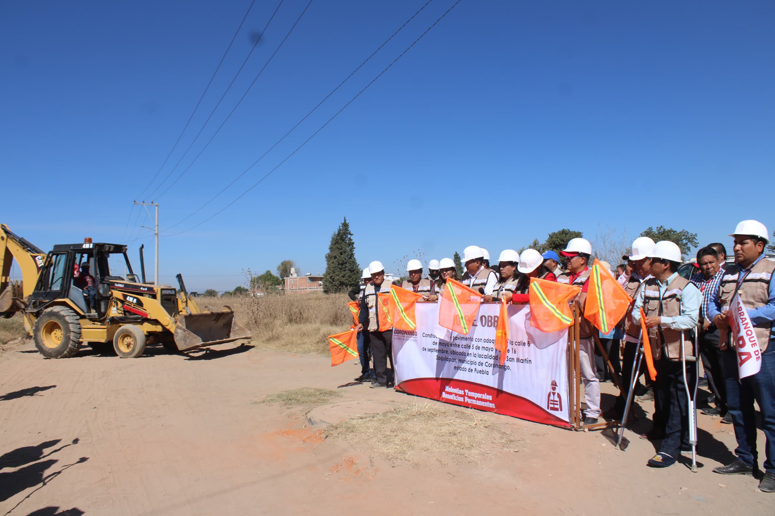 Comunicado oficial Comenzó Armando Aguirre obras en juntas auxiliares de Coronango