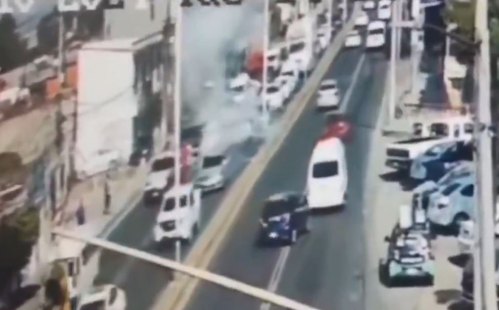 Foto: Cortesía Explosión en la México-Pachuca: pirotecnia de peregrinos deja 2 lesionados