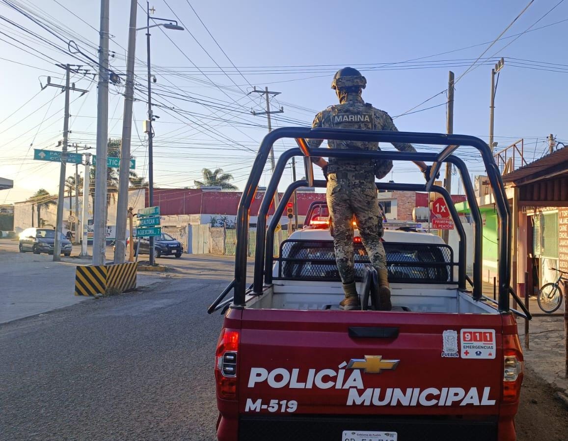 Comunicado oficial Marinos y policías de San Pedro recuperan camioneta robada en Texmelucan