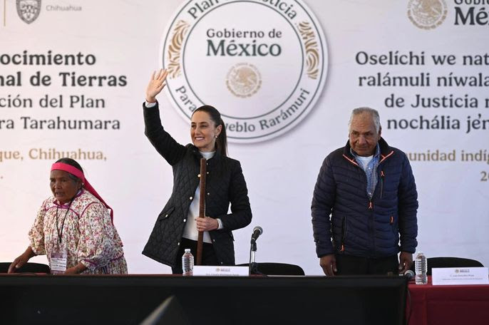 Foto: Cortesía Sheinbaum restituye tierras y promueve justicia social en la Sierra Tarahumara