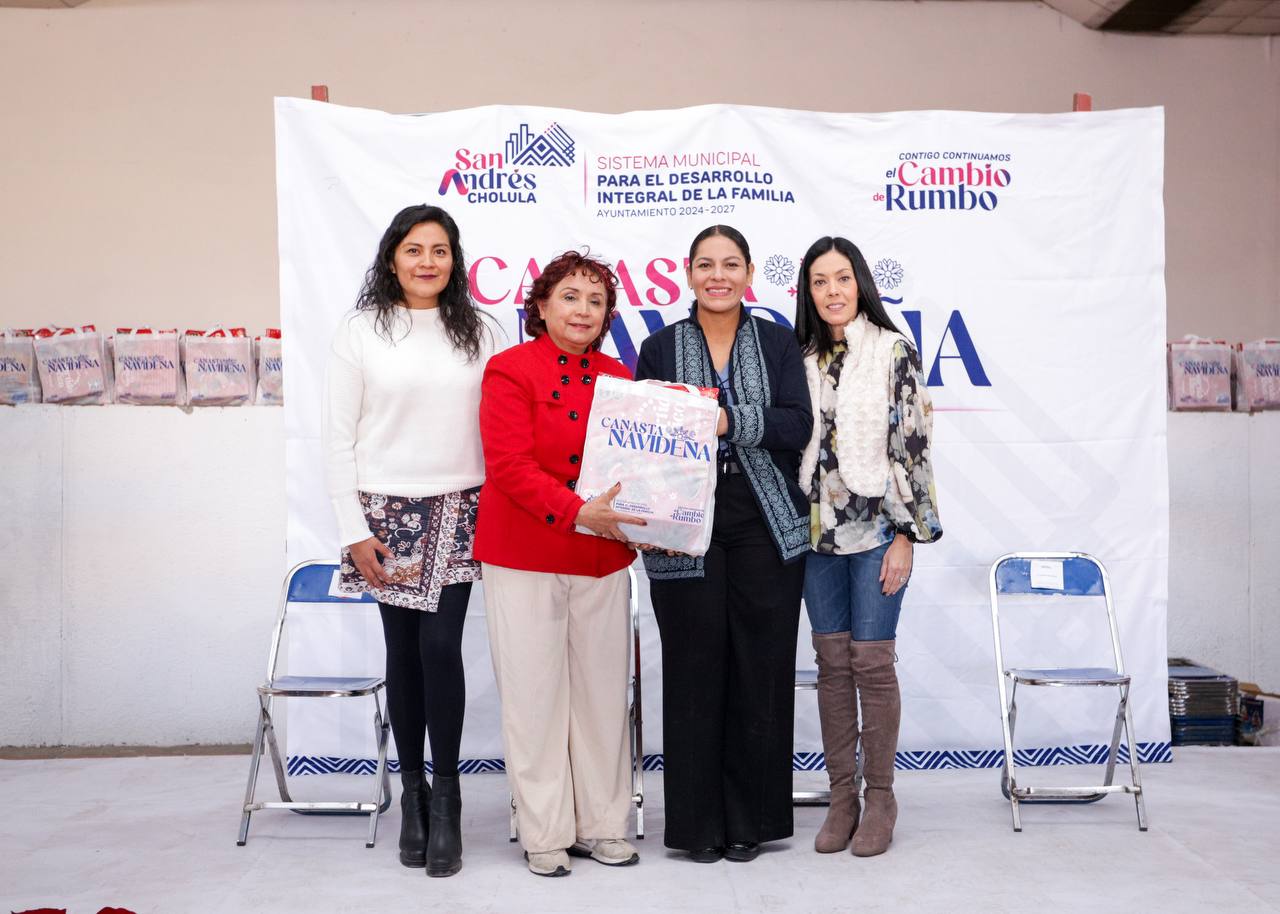 Gobierno de Lupita Cuautle inicia entrega de Canastas Navideñas a familias de San Andrés Cholula