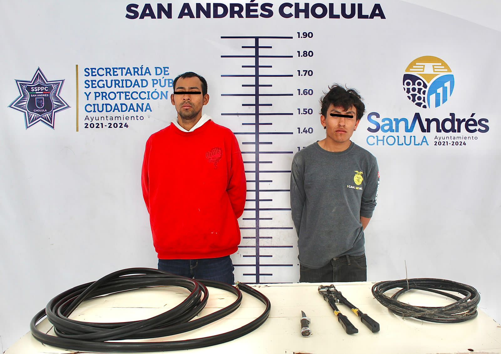 Comunicado oficial Mediante red de videovigilancia, detiene policía de San Andrés Cholula a dos hombres por robo