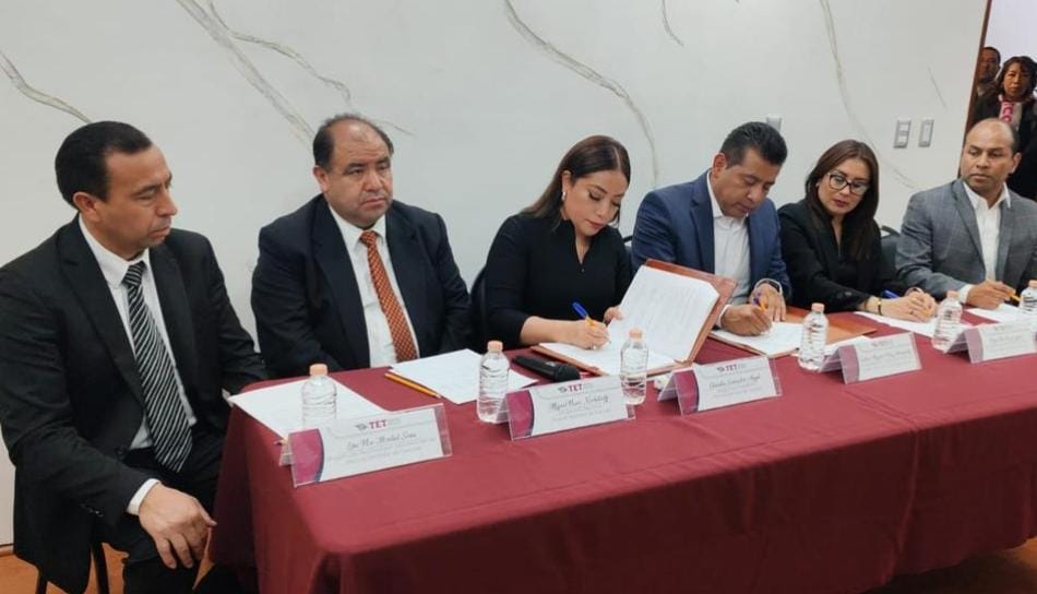 Solo tres partidos políticos en Tlaxcala, firmaron el convenio de adhesión al sistema de juicio en línea en materia electoral