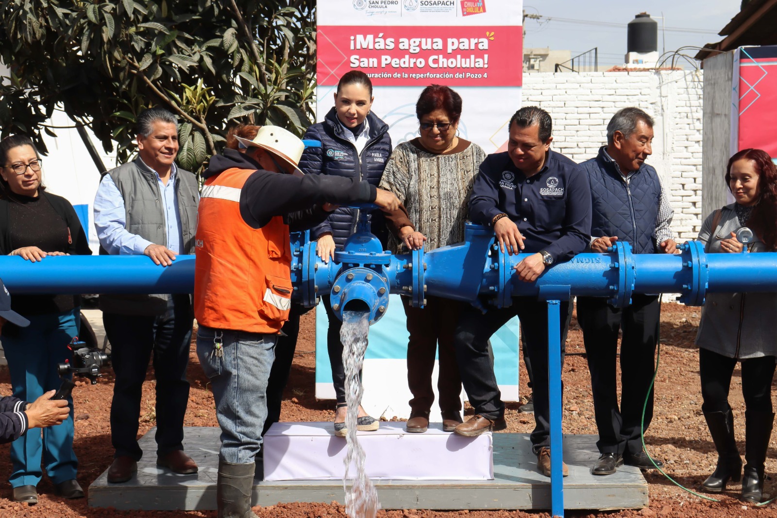 Comunicado oficial Más agua para Cholula: Cumple gobierno de Paola Angon con las familias inaugurando el pozo 4