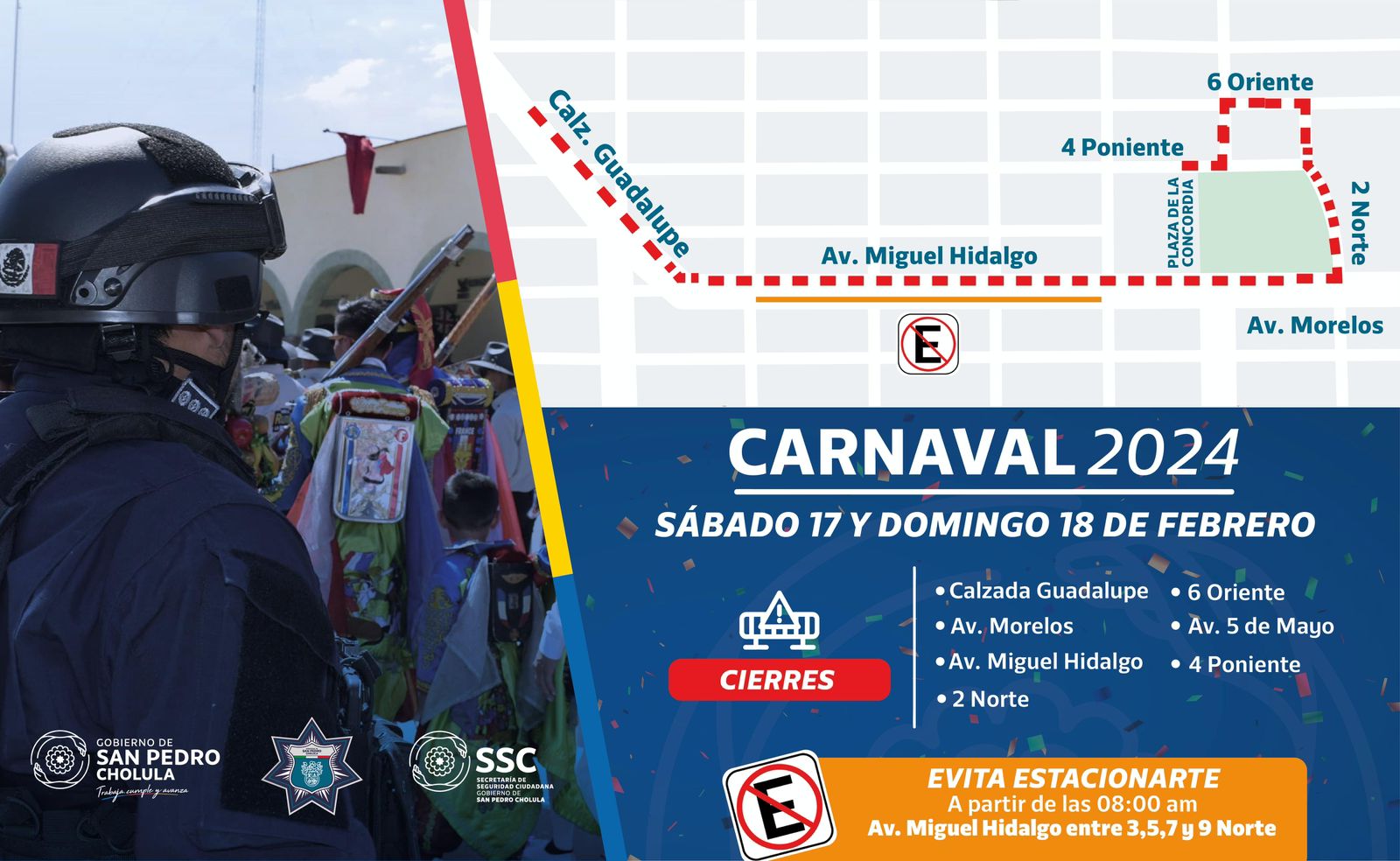 Gobierno de San Pedro Cholula desplegará operativo “Carnaval Seguro 2024”