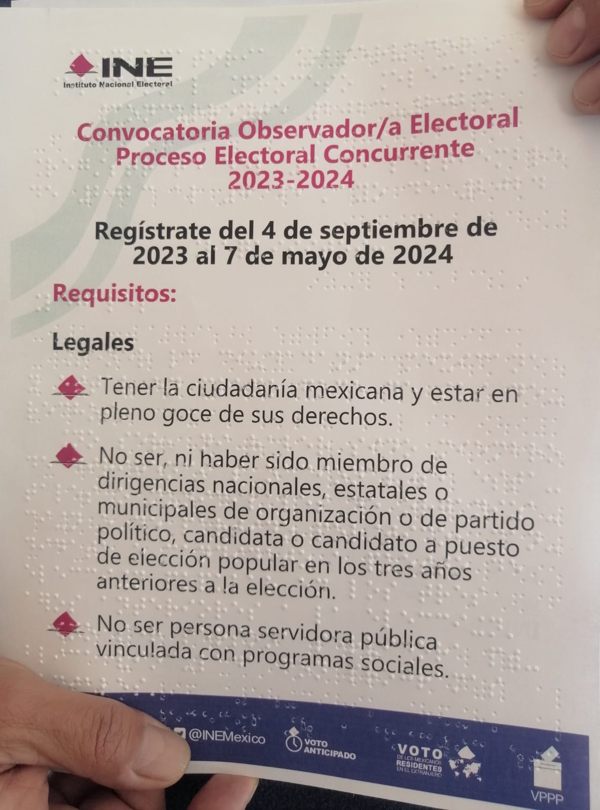 Por: Cortesía Lula Pineda Personas con discapacidad visual podrán ser observadores en elecciones del 2 de junio