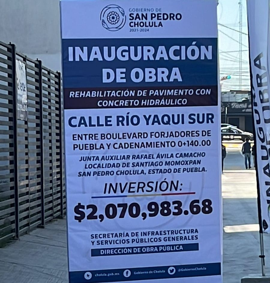 Por: Cortesía Lula Pineda Inversión millonaria mejora infraestructuras viales en San Pedro Cholula