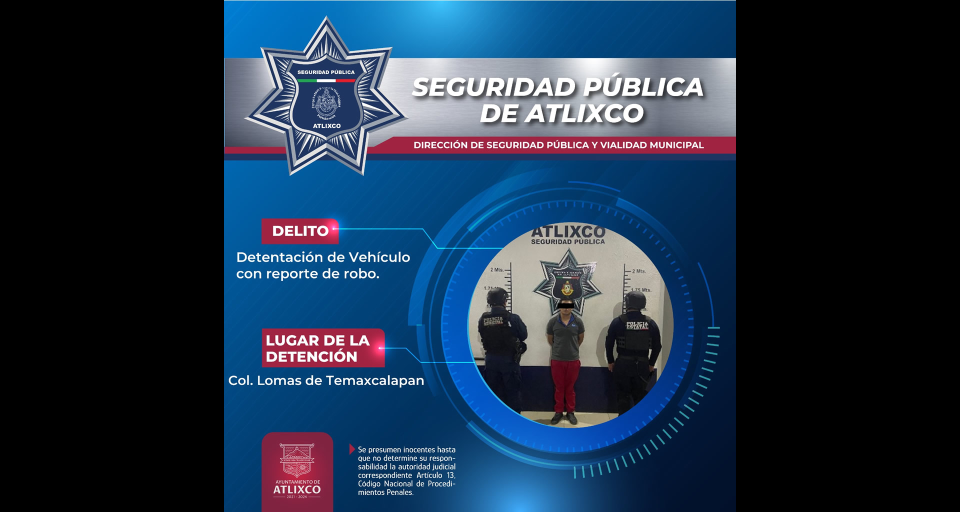 Por: Cortesía Seguridad Atlixco