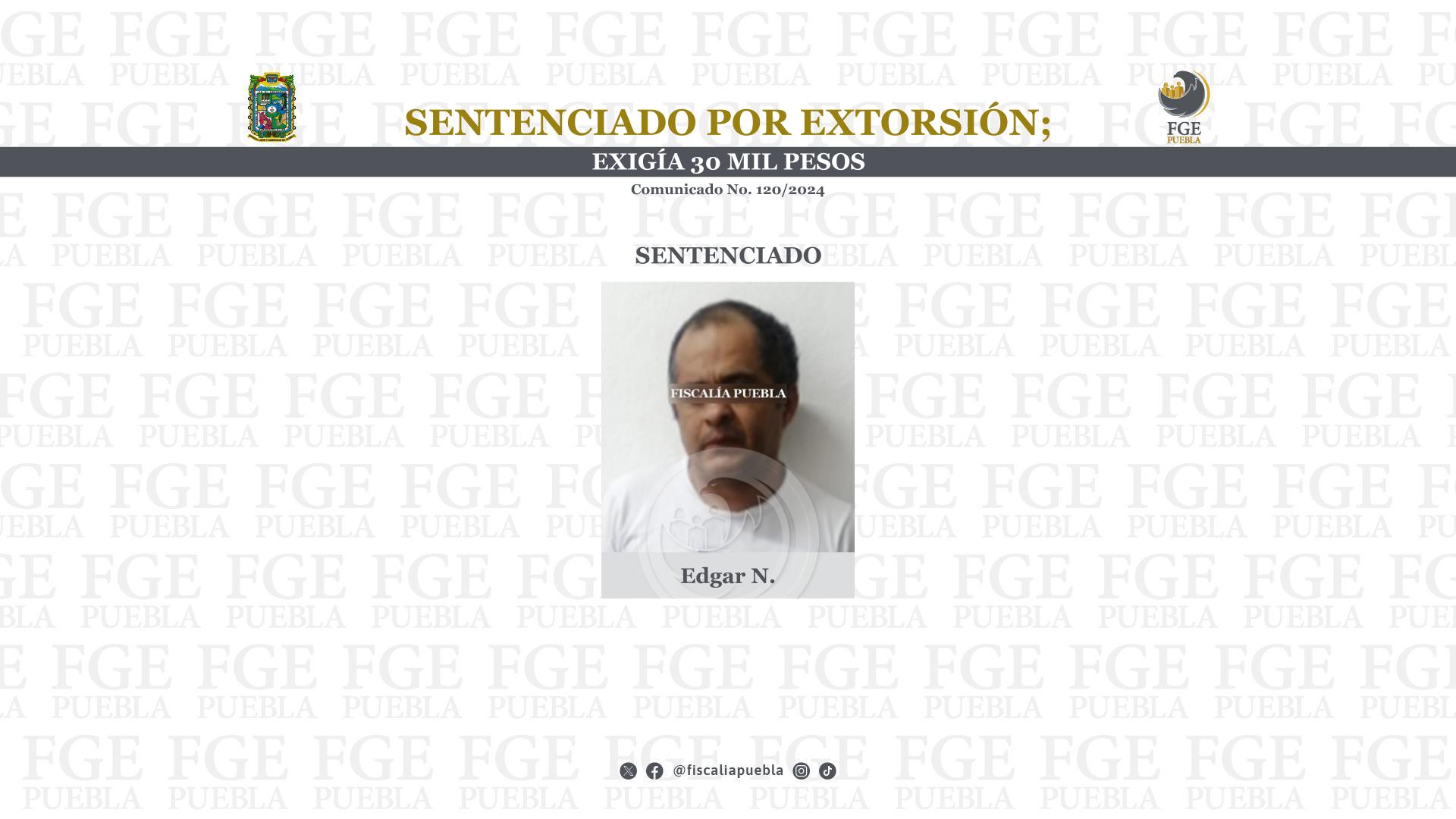 Edgar N. detenido por extorsión