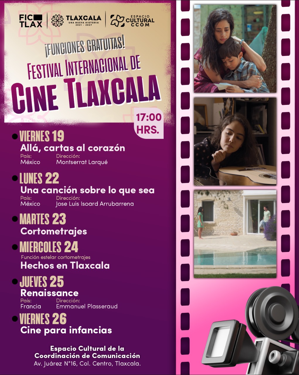 Por: Cortesía CCOM abre sus puertas al Festival Internacional de Cine Tlaxcala