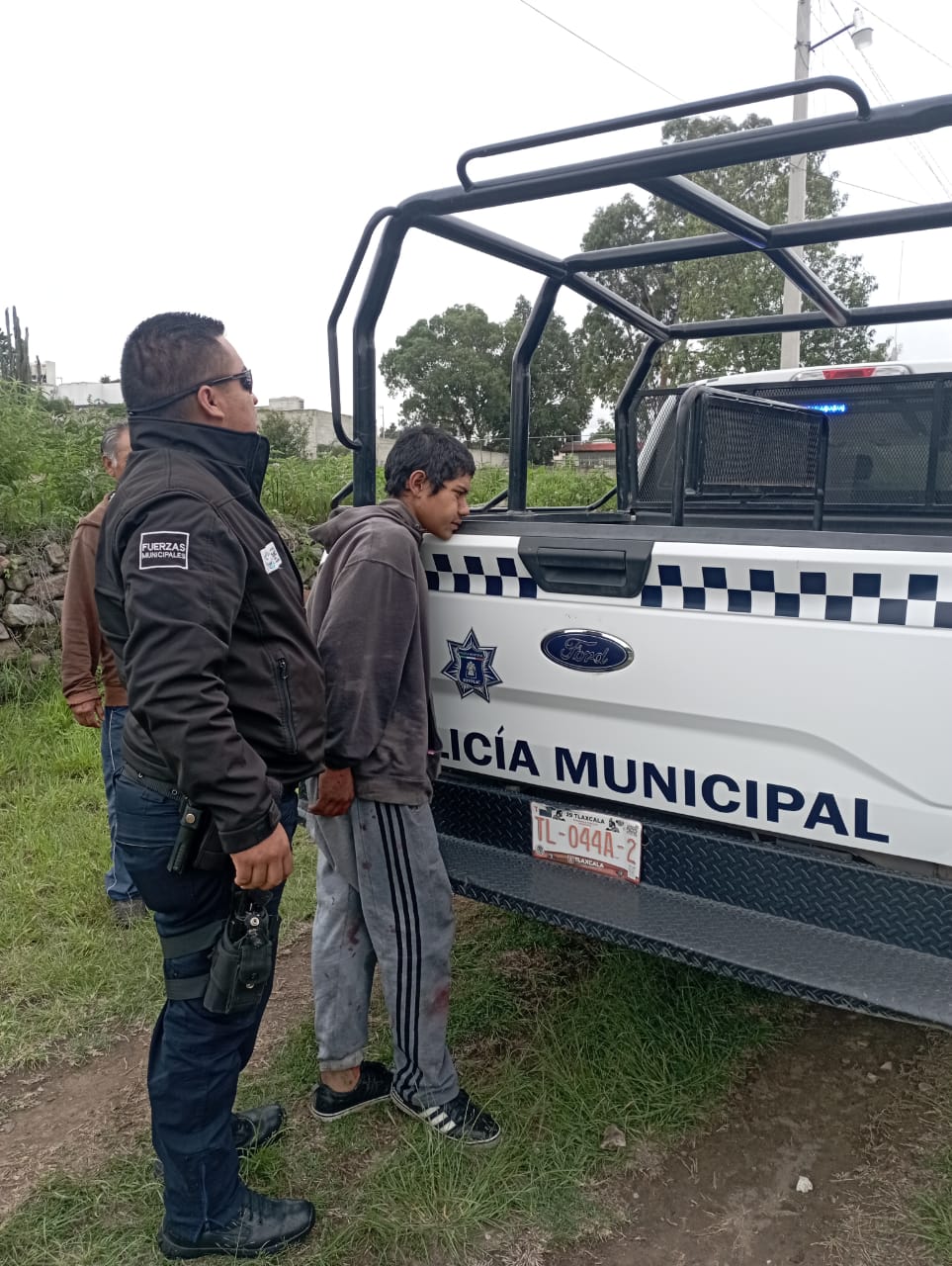 Por: Cortesía Detienen a joven ladrón de tubos de cobre en Totolac