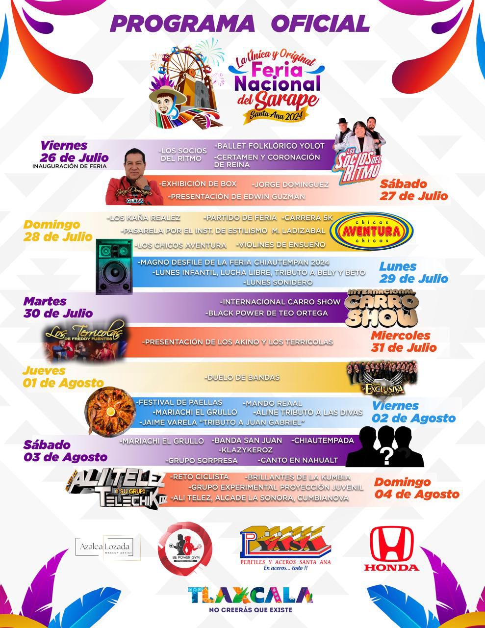 Ayuntamiento de Chiautempan invitan a la Feria del Sarape Santa Ana 2024