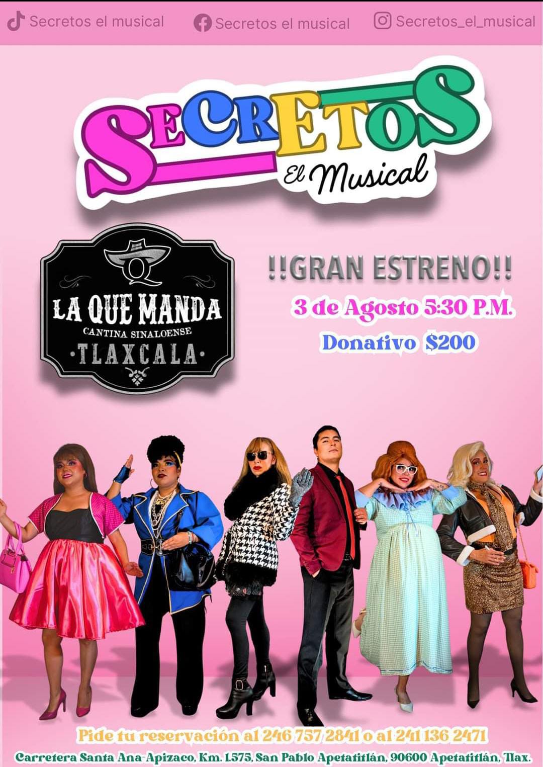 Por: Cortesía Ya deslumbra Secretos, El Musical desde La Que Manda de Apetatitlán