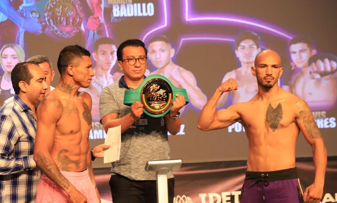 Realizan pesaje de boxeadores para la Función Internacional de Boxeo