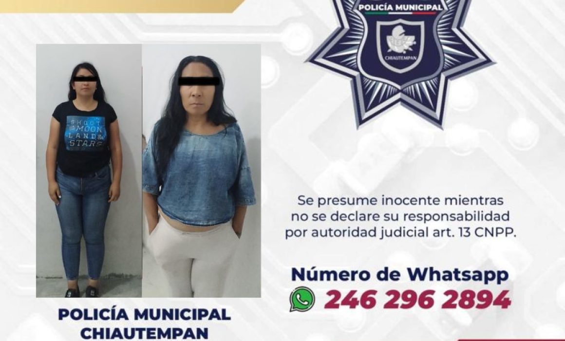 Detiene Policía de Chiautempan a 4 féminas por faltas administrativas