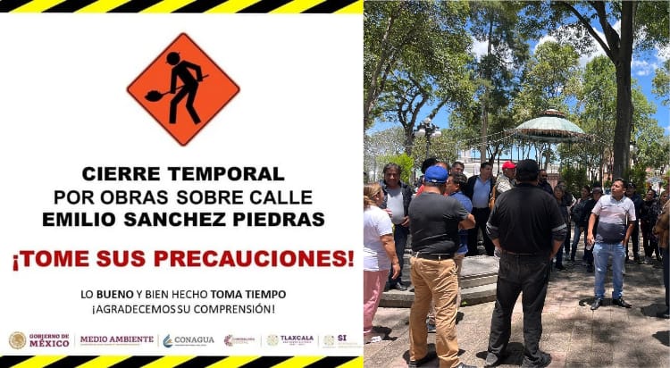 Por: Cortesía Por cierre de vialidades, protestan comerciantes de Tlaxcala