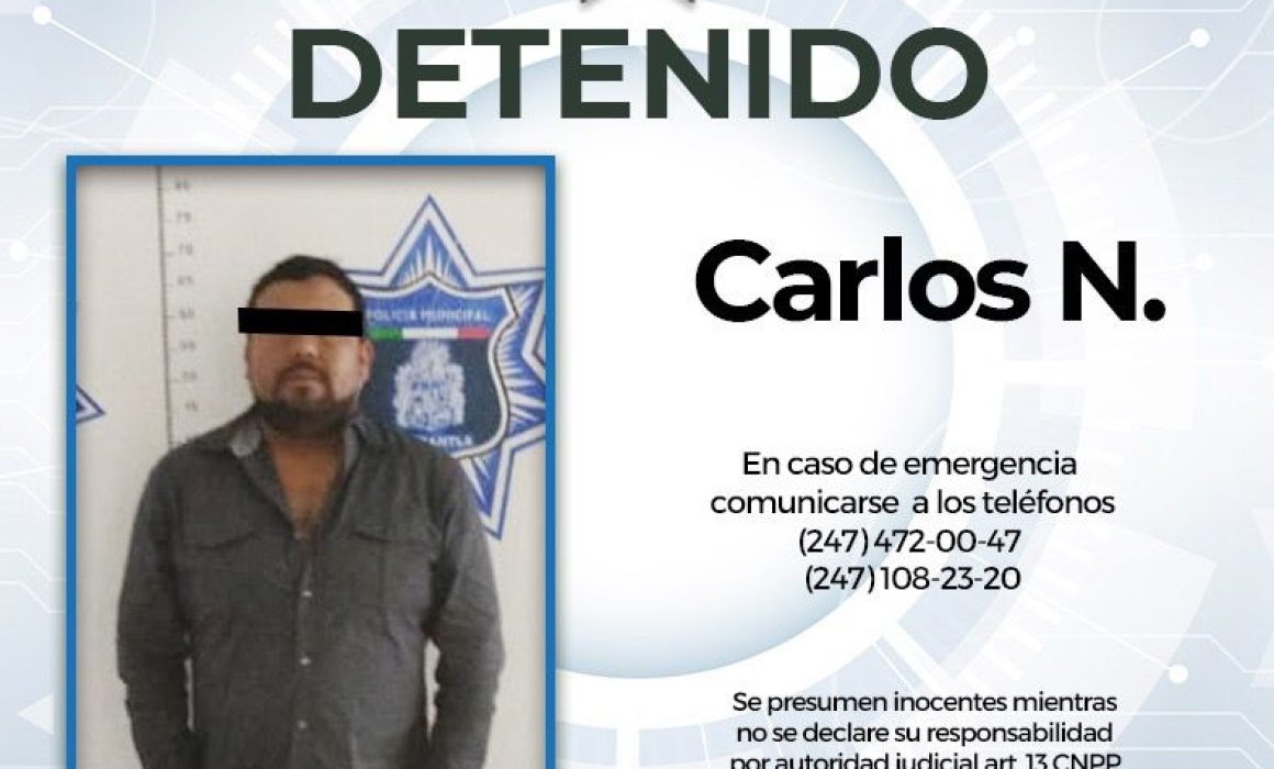 Por: Cortesía Detienen en Huamantla a sujeto por presunta violencia familiar