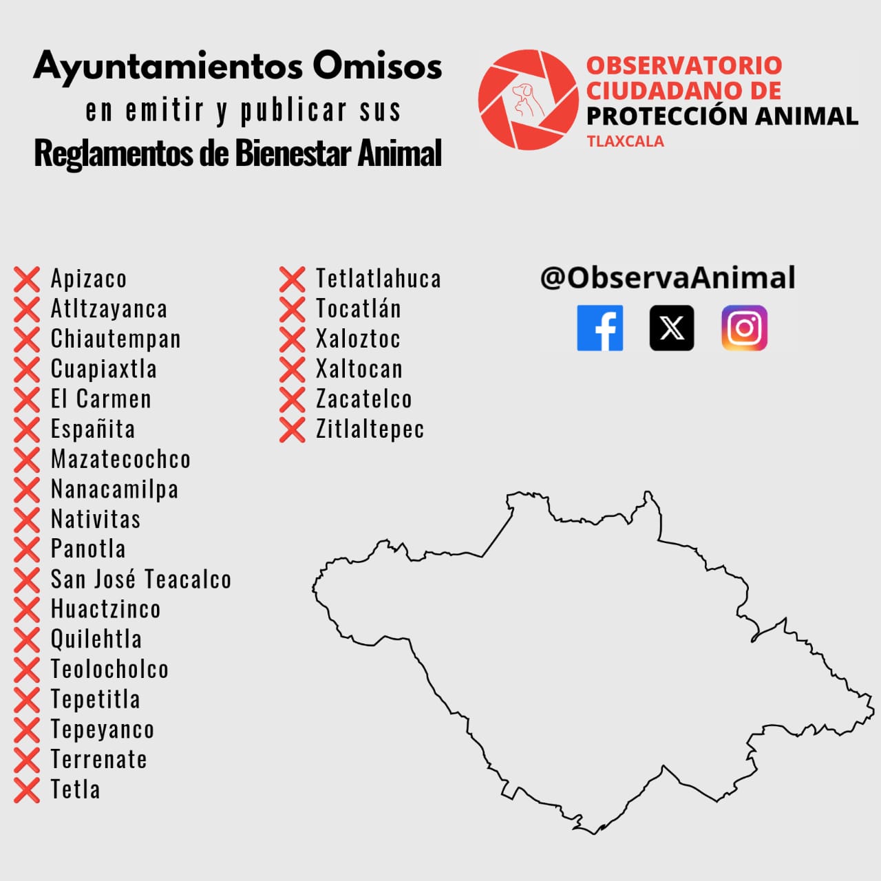 Por: Cortesía Solo 24 municipios son omisos a Reglamento de Bienestar Animal: OCPA