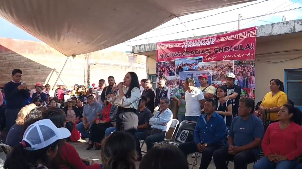 Por: Cortesía Lula Pineda Inicia Tonantzin Fernández recorrido de agradecimientos a las y los votantes en San Pedro Cholula