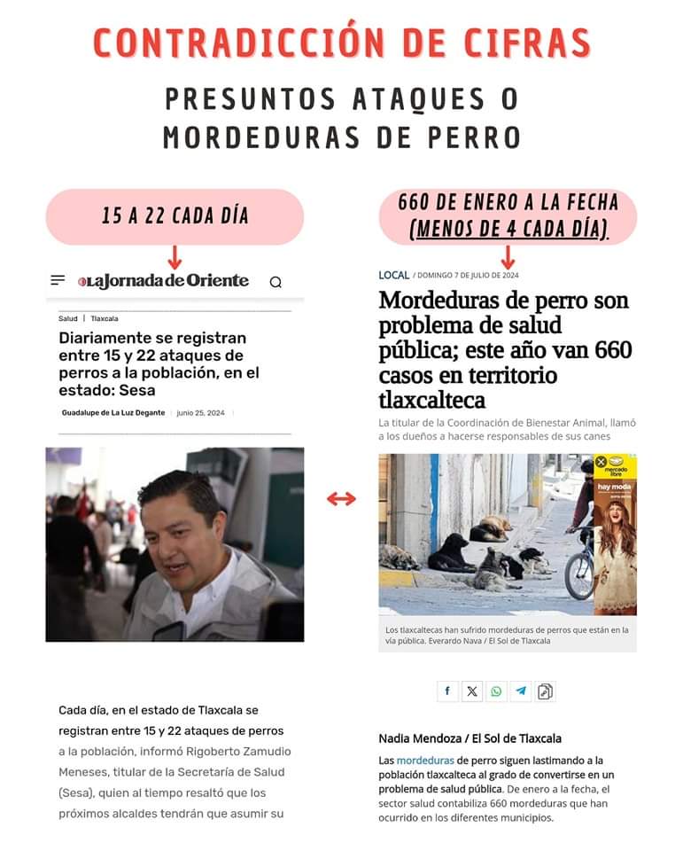 Por: Especial  No se ponen de acuerdo: disparidad en cifras de Gobierno de Tlaxcala sobre mordedura de perro