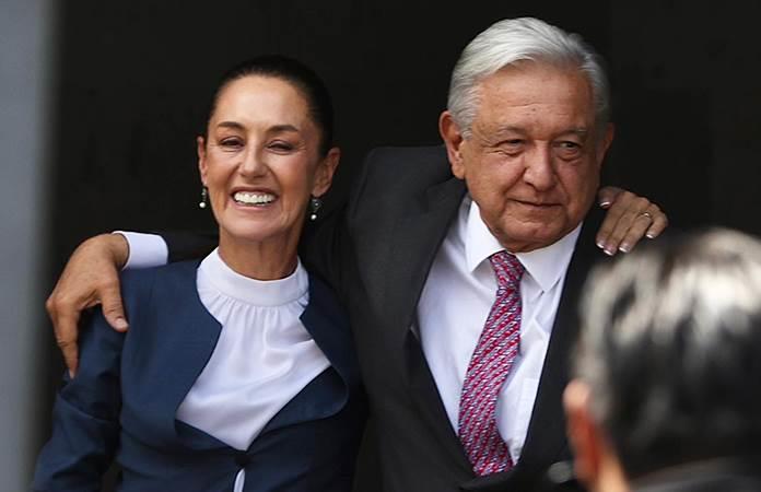Por: Cortesía Sheinbaum y AMLO informan gira por el norte del país