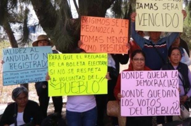 Exigen al TET reconocer triunfo de candidatos no registrado en Tenanyecac