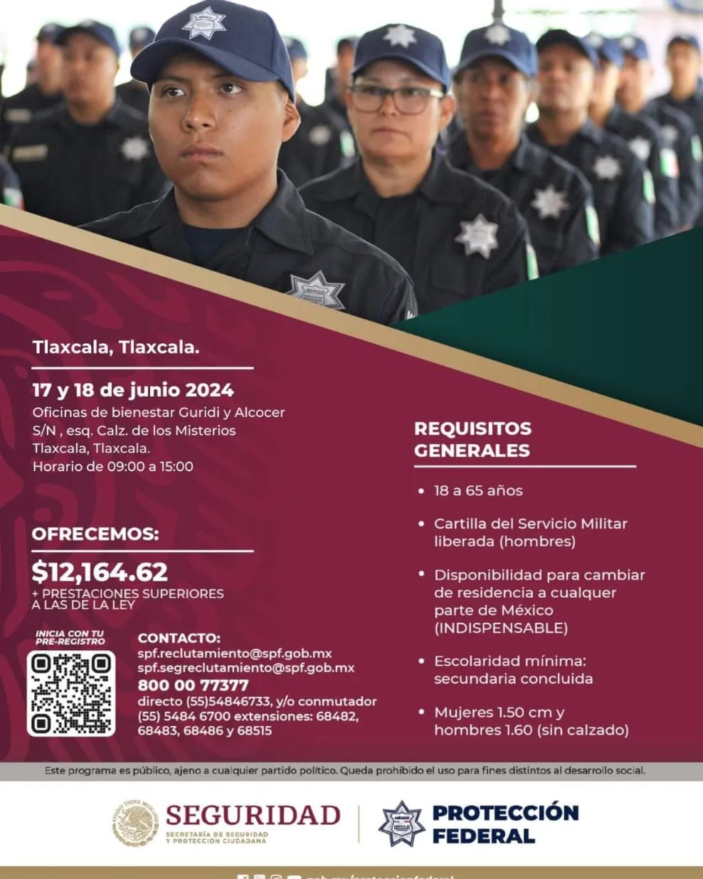 Bienestar en Tlaxcala presenta convocatoria para empleo en Protección Federal