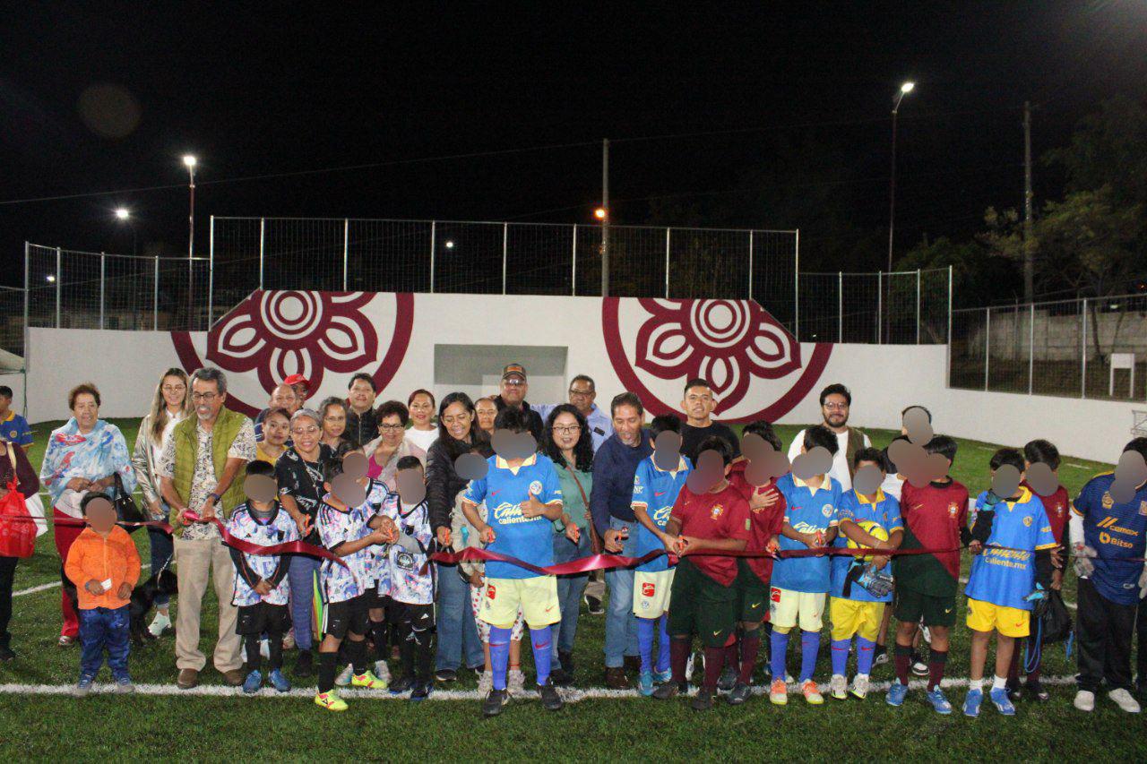 Por: Cortesía Rehabilitan espacio deportivo en colonia El Cerril en Atlixco