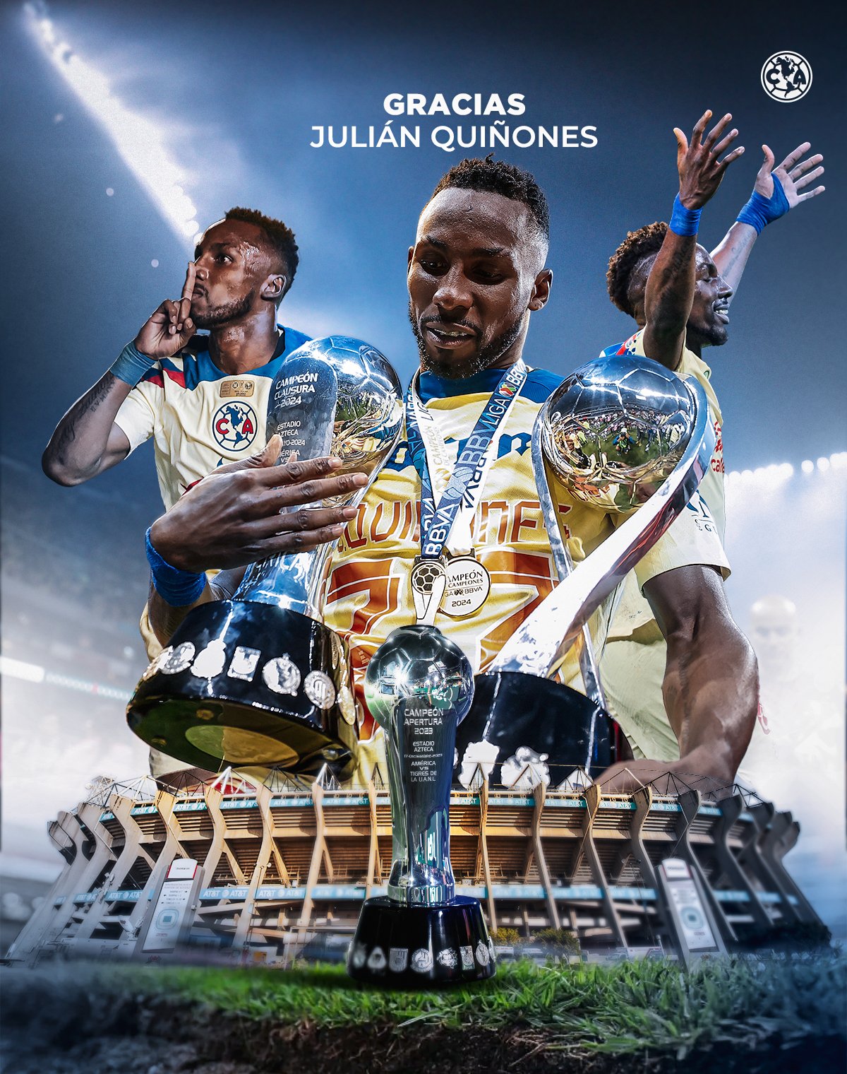 Por: Cortesía Club América se despide de Julián Quiñones