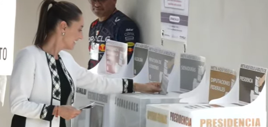 Por: Cortesía Claudia Sheinbaum emite su voto