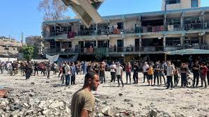 Por: Cortesía Bombardeo israelí contra una escuela en Franja de Gaza