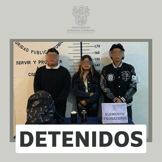 Por: Cortesía Lula Pineda Detenidos por vandalismo en Cholula