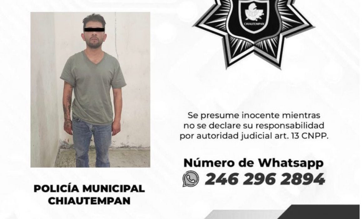 Detiene policía de Chiautempan a 3 sujetos por allanamiento de morada