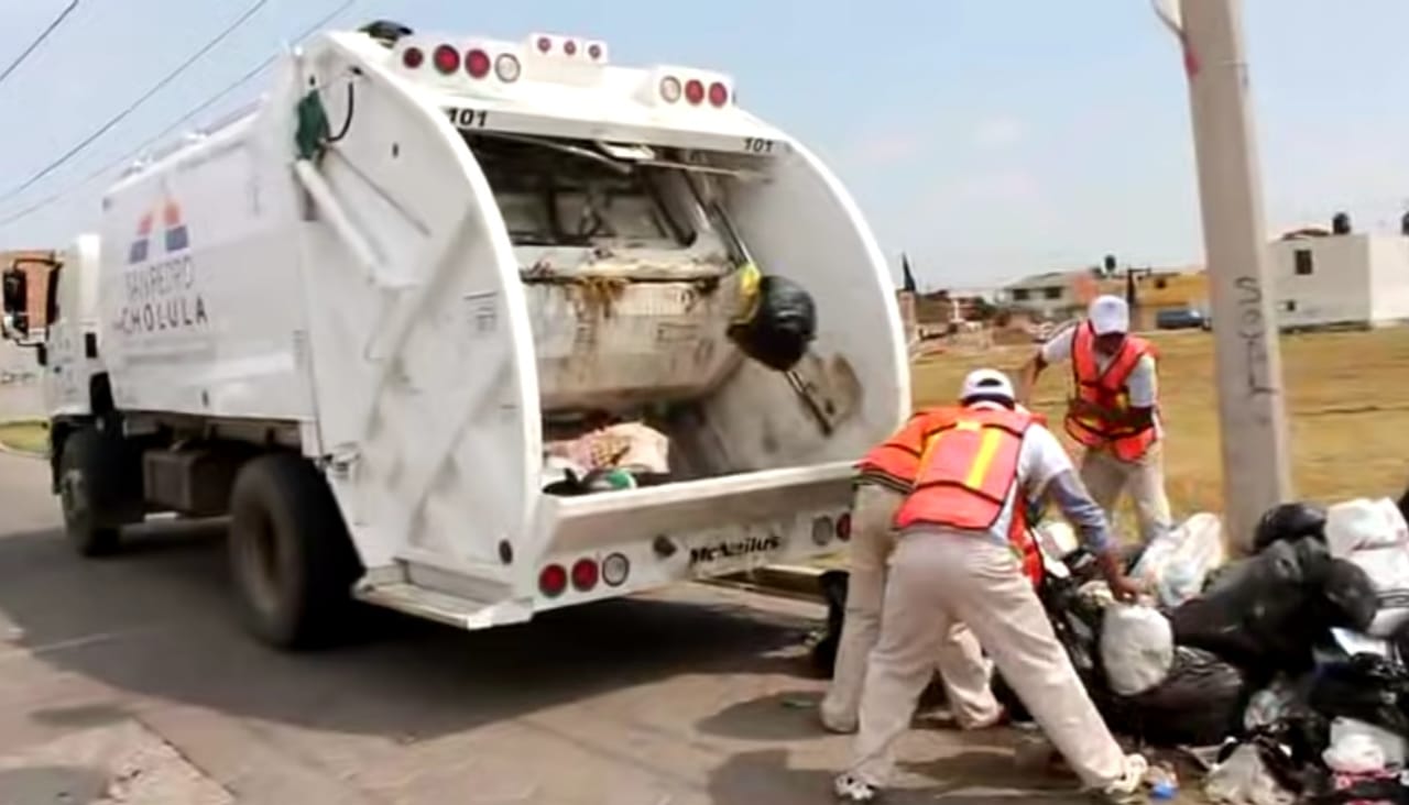 Por: Cortesía Lula Pineda Reinicio de recolección de basura en San Pedro Cholula solo en zona centro