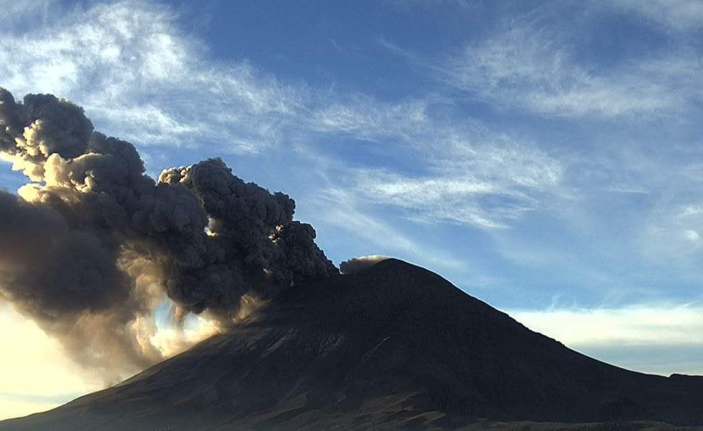 Se prevé caída de ceniza del Popocatépetl en 17 municipios de Tlaxcala