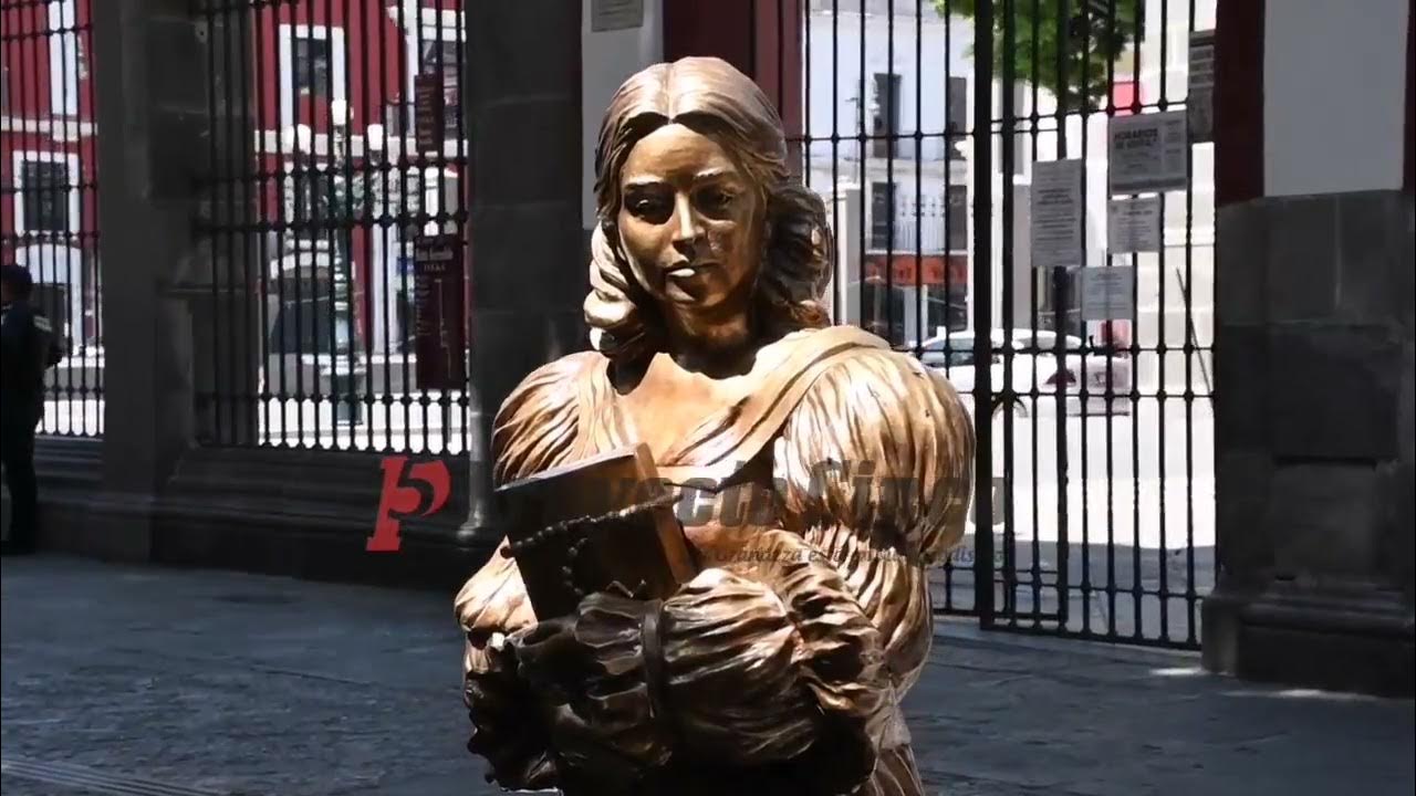 Por: Cortesía Realizan mantenimiento de esculturas en el corredor 5 de Mayo de Puebla