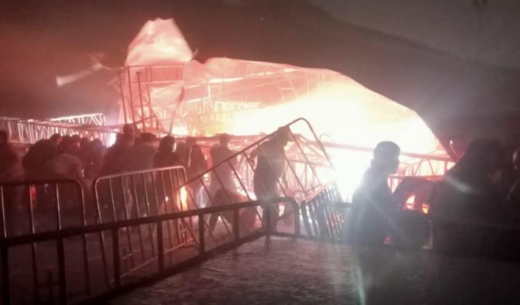 Por: Cortesía Cae templete en mitin de MC; dejó 9 muertos y varios heridos