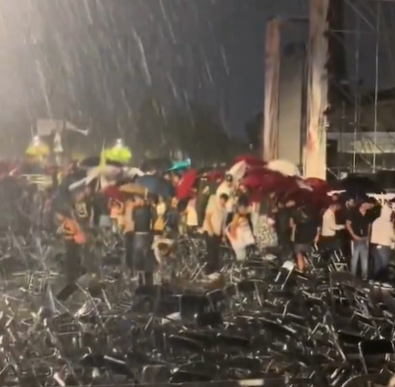 Por: Cortesía Causan desorden tras cancelarse el concierto de Santa Fe Klan en cierre de campaña en Jalisco