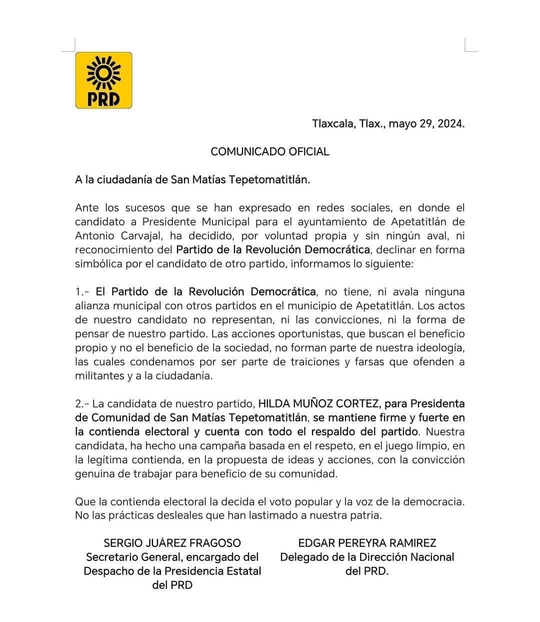 Por: Cortesía PRD Desautoriza Adhesiones de Candidatos a Otros Partidos sin Aval Oficia