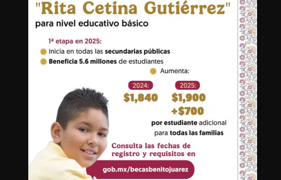 Por: Cortesía Beca Rita Cetina: Cómo registrarte y su compatibilidad con la Beca Benito Juárez