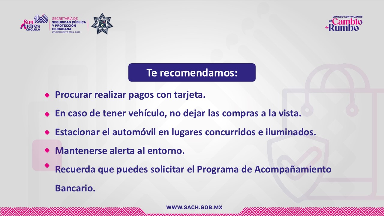 Comunicado oficial Anuncia Lupita Cuautle Operativo de Seguridad en San Andrés Cholula ante Buen Fin 2024