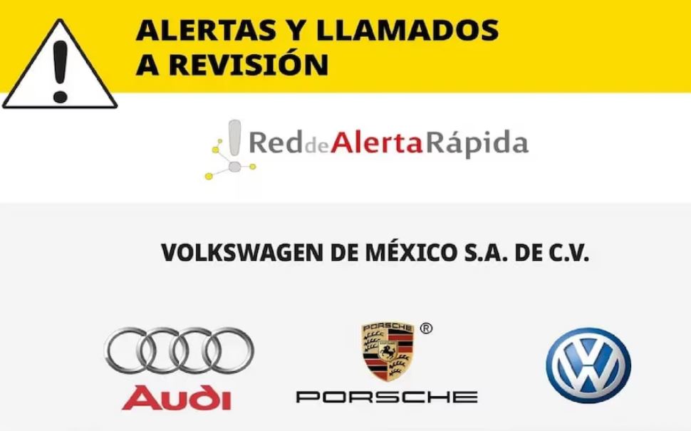 Por: Cortesía Profeco y Volkswagen: Llamado a revisión de vehículos Volkswagen, Audi y Porsche