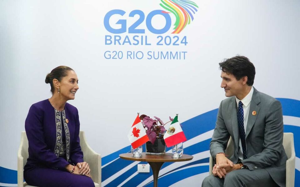 Por: Cortesía Claudia Sheinbaum y Justin Trudeau destacan el T-MEC en la Cumbre del G20