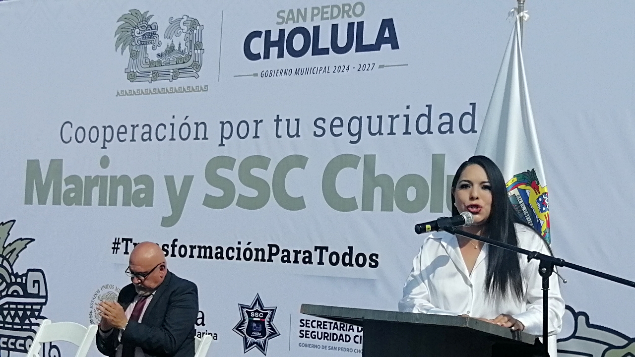 Por: Cortesía Lula Pineda Fortalecen seguridad en San Pedro Cholula con la cooperación de la Marina y la Policía Municipal
